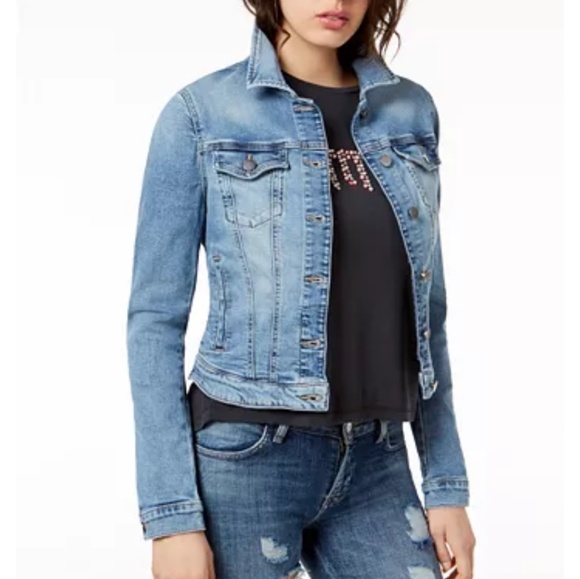 GUESS VINTAGE PREMIUM DENIM CROPPED JEAN JACKET - Picture 1 of 7